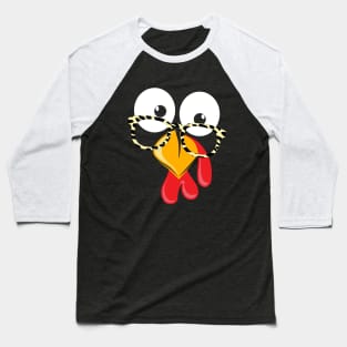 Thanksgiving Turkey Face Leopard Print Glasses Baseball T-Shirt